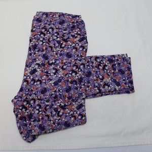 LuLaRoe Leggings Purple / White Print One Size OS